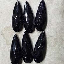 10X28MM FACETED PEAR CABOCHON BLUE GOLD STONE(4PCS/BAG)